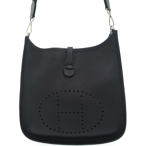 Hermes Evelyn 3PM T Stamp Shoulder Bag Black - Picture 1 of 6
